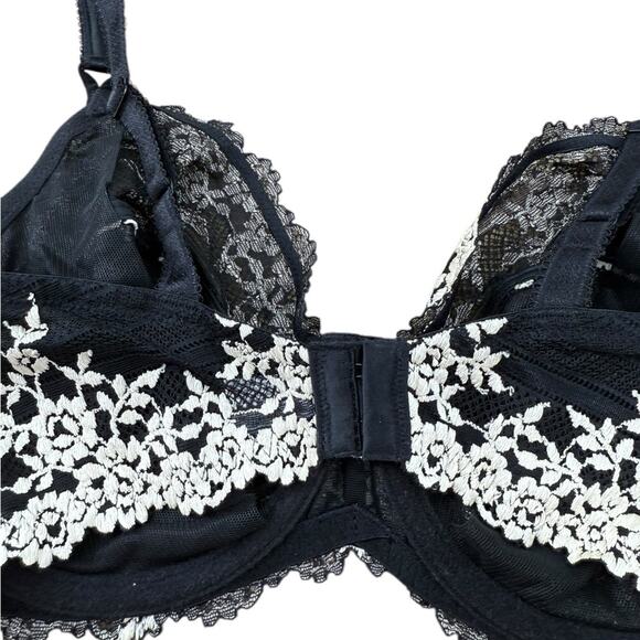 Wacoal 65191 Wacoal Women's Embrace Lace Bra Black and White Bra Size 36DD - Picture 6 of 7